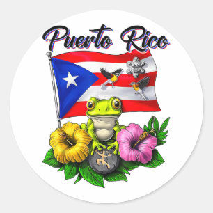 Boricua Coqui Frog Taino Puerto Rico Puerto Rican  Classic Round Sticker