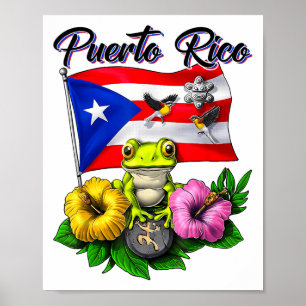 Boricua Coqui Frog Taino Puerto Rico Puerto Rican Poster