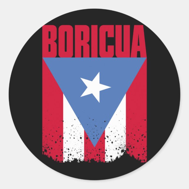 Boricua Flag Classic Round Sticker (Front)