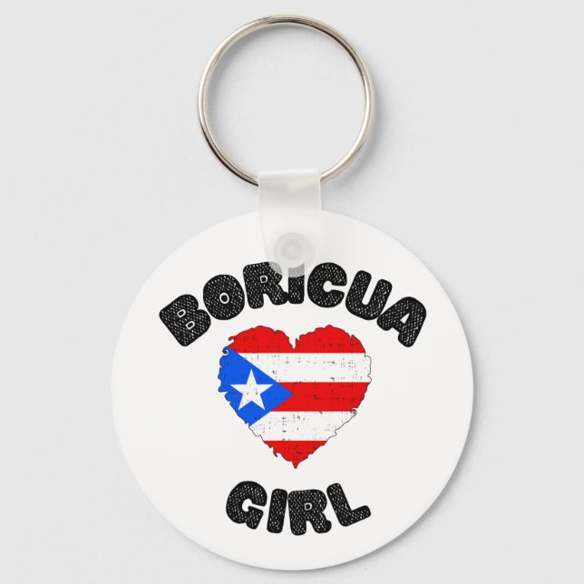 Boricua Girl Puerto Rico  Key Ring (Front)
