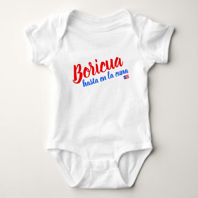 Boricua Hasta en la Cuna Puerto Rico Baby Bodysuit (Front)