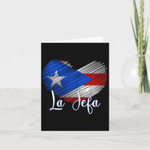 Boricua Jefa Puerto Rico Heart Flag Boricua Mum Mo Card
