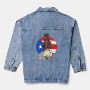 Boricua Morena Puerto Rican Girl Puerto Rico Flag  Denim Jacket