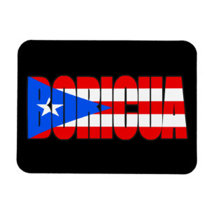 Boricua Puerto Rican Flag Typography Magnet