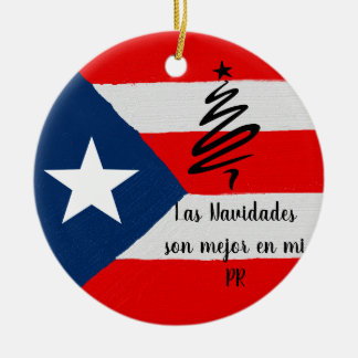 Boricua Puerto Rico flag Christmas Ceramic Tree Decoration
