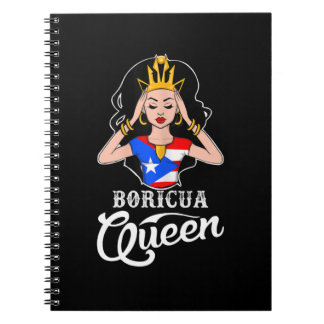 Boricua Queen Puerto Rican Birthday For Women Girl Notebook
