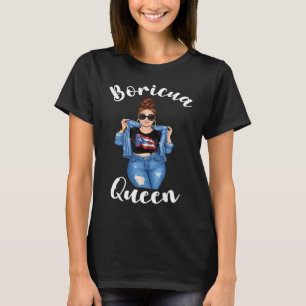 Boricua Queen Puerto Rican Women Cool Latin Pride  T-Shirt
