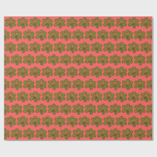 Boricua Sun Green Christmas wrapping paper
