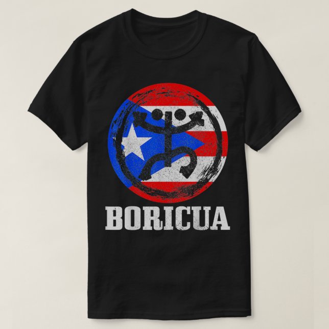 Boricua Taino Coqui Symbol Puerto Rico Flag Pride  T-Shirt (Design Front)