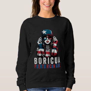 Boricua Women Puerto Rican Girl Puerto Rico Flag Sweatshirt