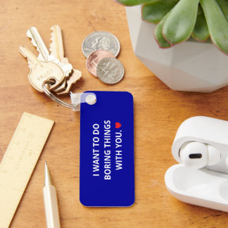 Boring Blue Keychain