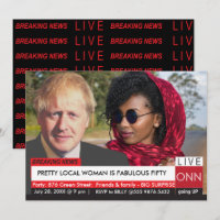 Boris Johnson Women's 50th Birthday Funny TV News 