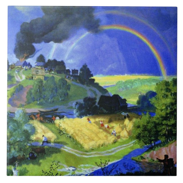 Boris Kustodiev artwork, After the Storm, Tile (Front)