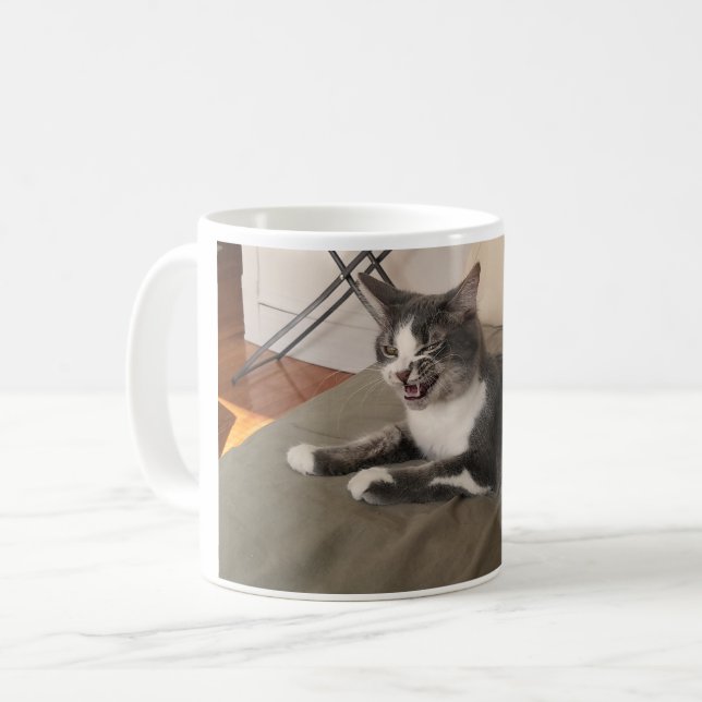 Boris the Cute Nubber Kitty Coffee Mug (Front Left)