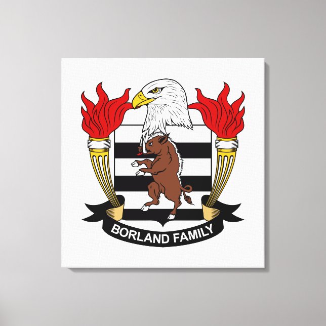 Borland Family Crest Canvas Print (Front)