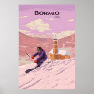 Bormio Ski Resort Travel Poster