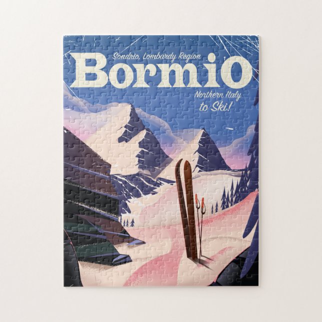 Bormio,Sondrio, Lombardy Region, Italy ski poster. Jigsaw Puzzle (Vertical)