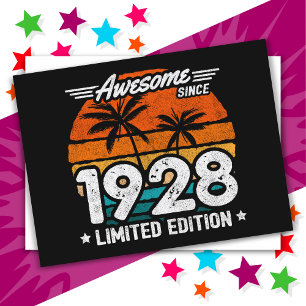 Born 1928 Limited Edition Retro Awesome Since 1928 Postcard