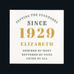 Born 1929 90th Birthday Fully Editable Gold Grey Napkin<br><div class="desc">Fully editable paper napkin with dark grey and gold print. Easy to edit with template provided.</div>