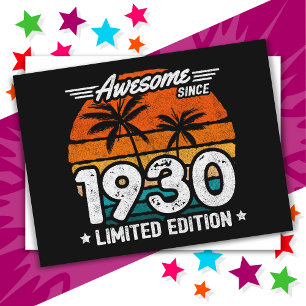 Born 1930 Limited Edition Retro Awesome Since 1930 Postcard