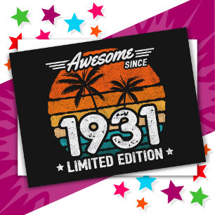 Born 1931 Limited Edition Retro Awesome Since 1931 Postcard