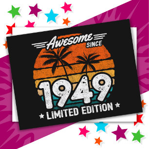 Born 1949 Limited Edition Retro Awesome Since 1949 Postcard
