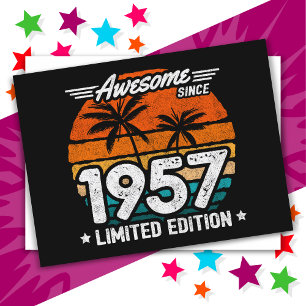 Born 1957 Limited Edition Retro Awesome Since 1957 Postcard
