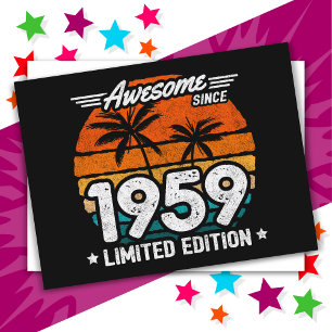 Born 1959 Limited Edition Retro Awesome Since 1959 Postcard