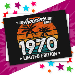 Born 1970 Limited Edition Retro Awesome Since 1970 Postcard
