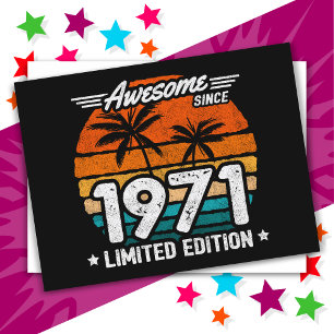 Born 1971 Limited Edition Retro Awesome Since 1971 Postcard