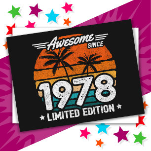 Born 1978 Limited Edition Retro Awesome Since 1978 Postcard