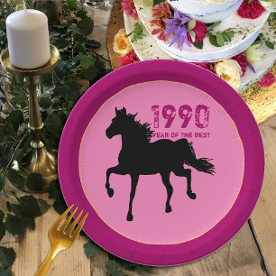 Born 1990 - Birthday Party of the Best / Horse Paper Plate