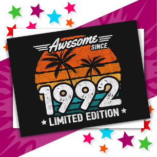 Born 1992 Limited Edition Retro Awesome Since 1992 Postcard