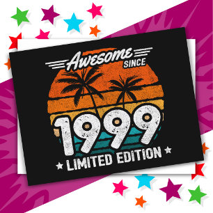 Born 1999 Limited Edition Retro Awesome Since 1999 Postcard