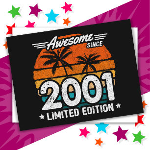 Born 2001 Limited Edition Retro Awesome Since 2001 Postcard