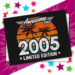 Born 2005 Limited Edition Retro Awesome Since 2005 Postcard