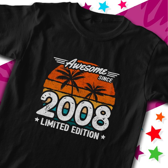 Born 2008 Limited Edition Retro Awesome Since 2008 T-Shirt (Creator Uploaded)