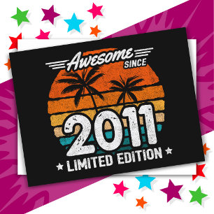 Born 2011 Limited Edition Retro Awesome Since 2011 Postcard