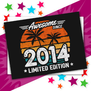 Born 2014 Limited Edition Retro Awesome Since 2014 Postcard