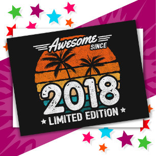 Born 2018 Limited Edition Retro Awesome Since 2018 Postcard