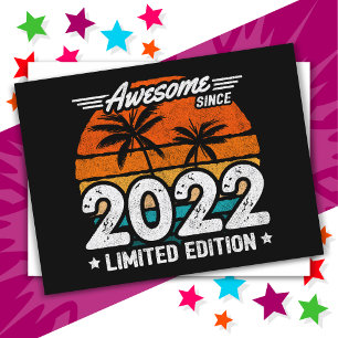 Born 2022 Limited Edition Retro Awesome Since 2022 Postcard
