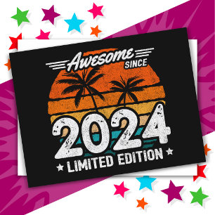 Born 2024 Limited Edition Retro Awesome Since 2024 Postcard