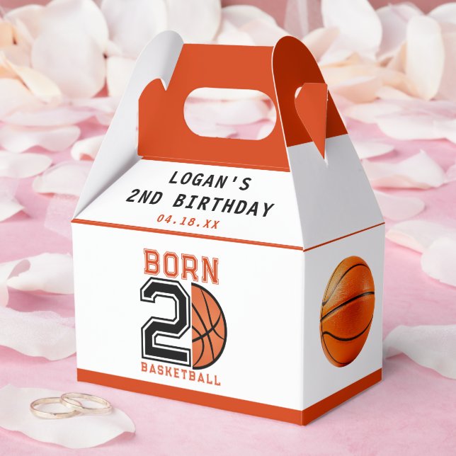 Born 2 Ball Basketball 2nd Birthday Party Favour Box (Wedding)