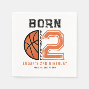 Born 2 Ball Basketball 2nd Birthday Party Napkin