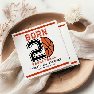 Born 2 Ball Basketball 2nd Birthday Party Napkin
