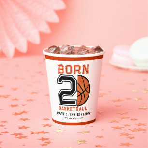 Born 2 Ball Basketball 2nd Birthday Party Paper Cups