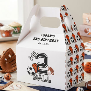 Born 2 Ball Sports Theme Boy’s 2nd Birthday Party Favour Box
