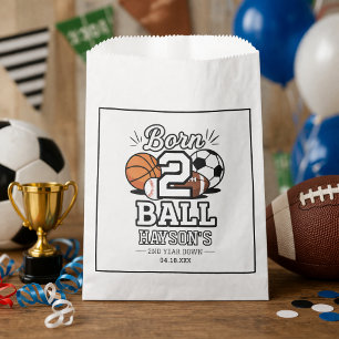 Born 2 Ball Sports Themed Boy 2nd Birthday Party Favour Bags