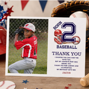 Born 2 Baseball Sports Theme Boy’s 2nd Birthday Postcard