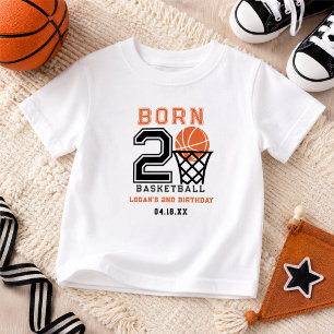 Born 2 Basketball Sports Boy's 2nd Birthday Baby T-Shirt